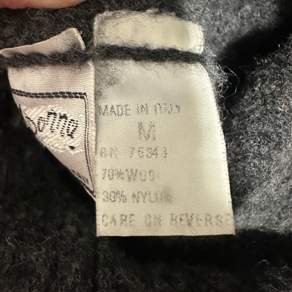Maglia Donna Vintage Wool Blend Turtleneck Sweater Made in Italy Gray White Med - Picture 6 of 10